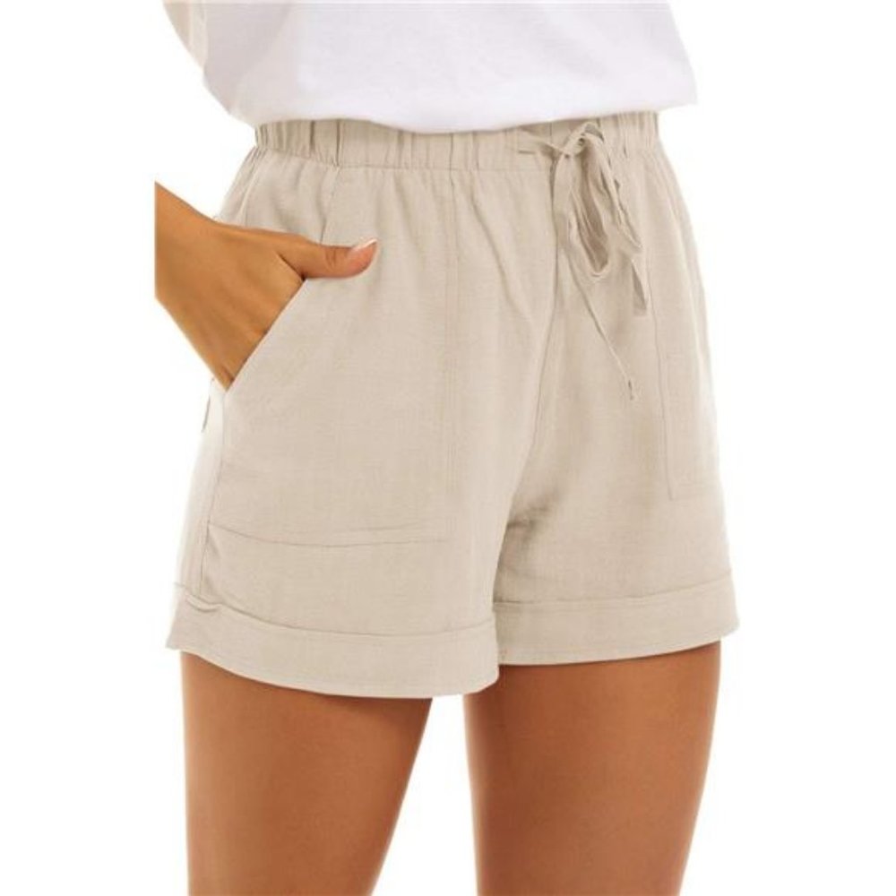 Women Shorts Drawstring Comfy Elastic Waist Pull On Short with Pockets(S-2XL)